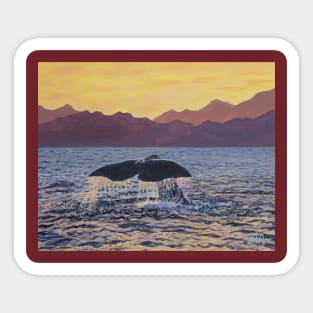 A diving sperm whale near Kaikoura, New Zealand Sticker